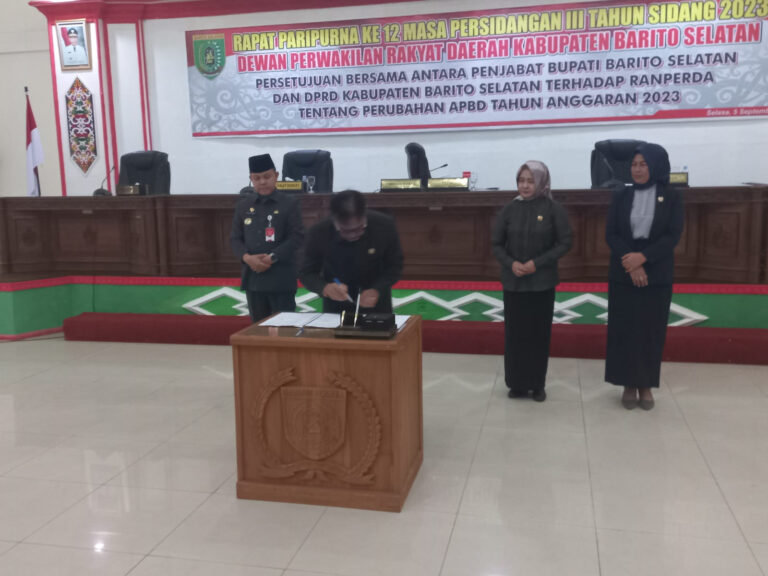 Raperda APBD Tahun 2023: DPRD Barsel Setujui Perubahan Anggaran