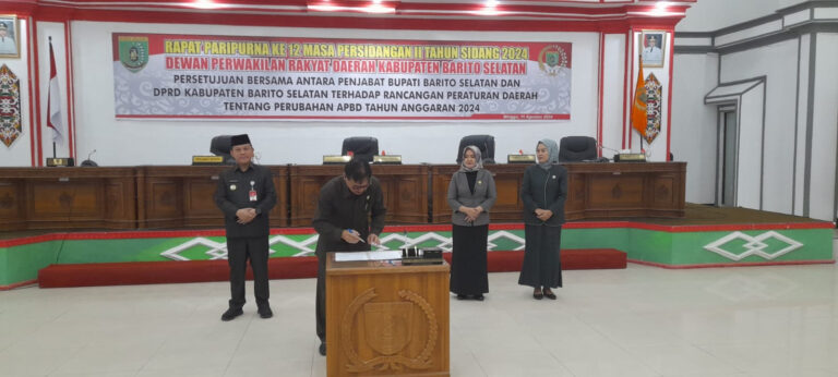 Persetujuan Raperda APBD Perubahan 2024 di Kabupaten Barito Selatan