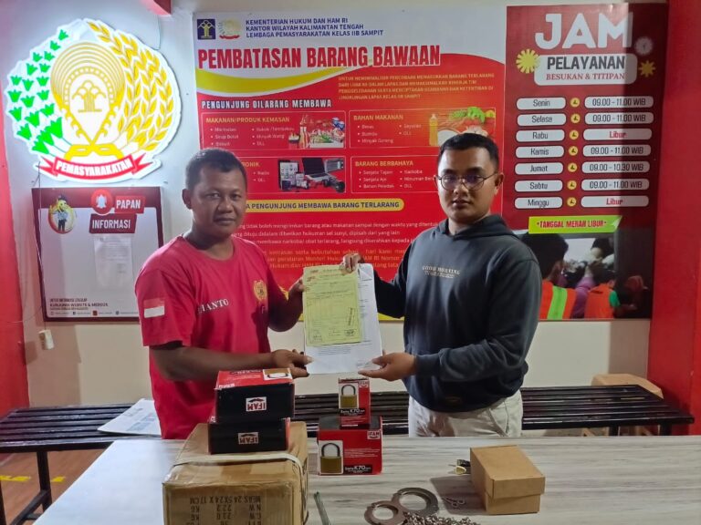 Ditjenpas Kirim Bantuan Gembok dan Borgol ke Lapas Sampit